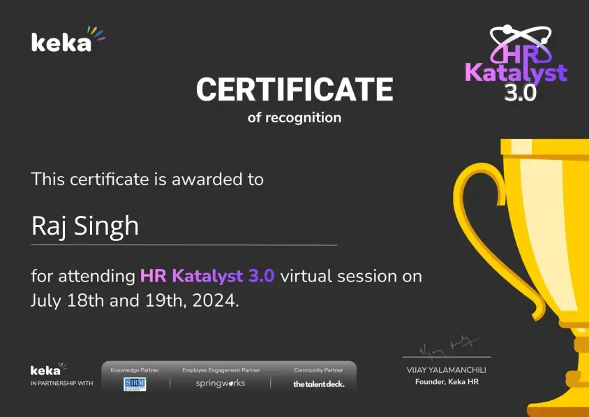 Raj's KEKA Katalyst 2024 Webinar